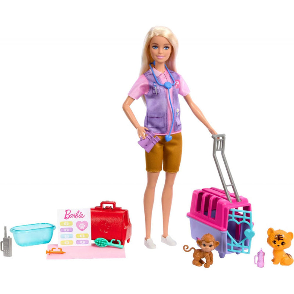 Barbie Animal Rescue & Recovery Playset With Blonde Doll, 2 Animal Figures & Accessories