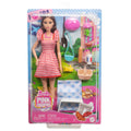 Barbie Pink Passport Paris Doll Set With Clothes & Picnic Accessories, Includes Brunette Doll
