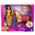 Disney Mattel Princess Toys, Belle Fashion Doll & Philippe Horse with Saddle, Brushable Mane & Tail & 4 Styling Accessories, Inspired by Movie